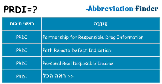 מה הפירוש prdi