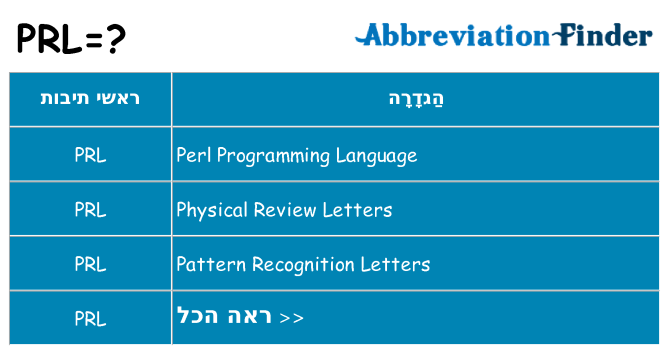 מה הפירוש prl