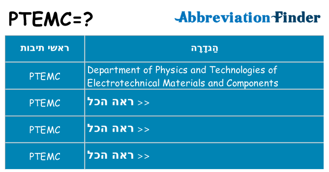 מה הפירוש ptemc