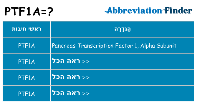 מה הפירוש ptf1a