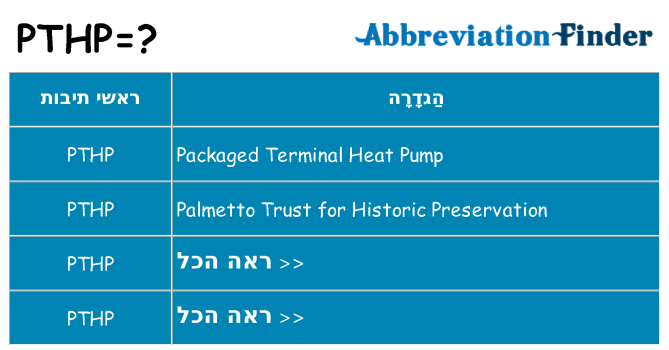 מה הפירוש pthp