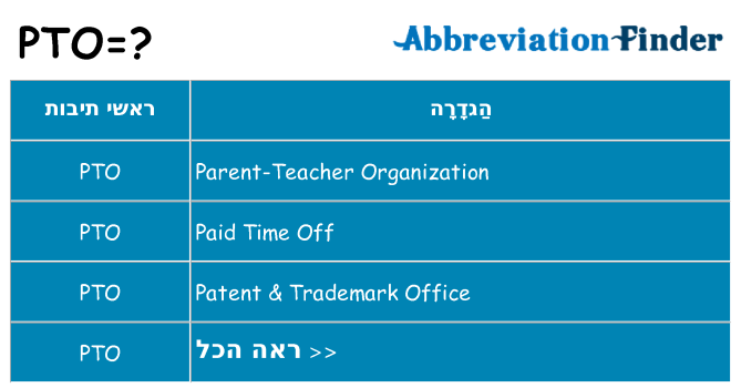 מה הפירוש pto