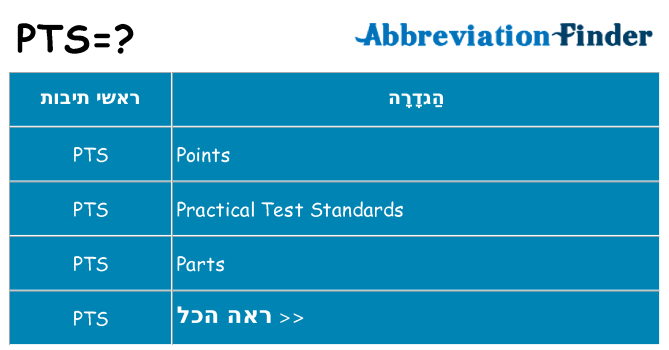 מה הפירוש pts