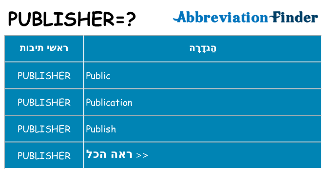 מה הפירוש publisher