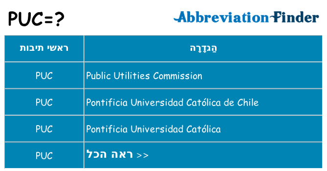 מה הפירוש puc