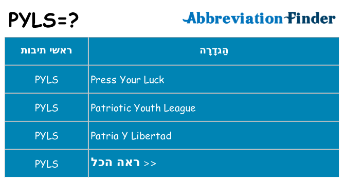 מה הפירוש pyls