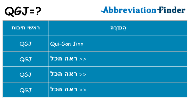 מה הפירוש qgj