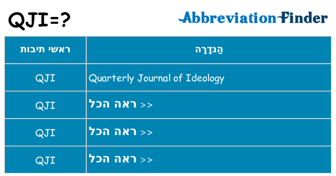 מה הפירוש qji