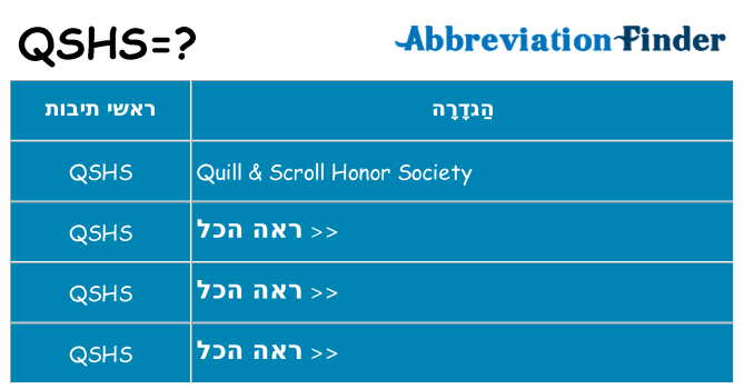 מה הפירוש qshs