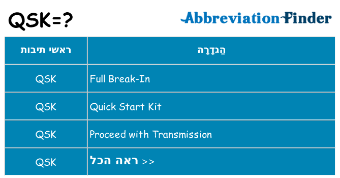 מה הפירוש qsk
