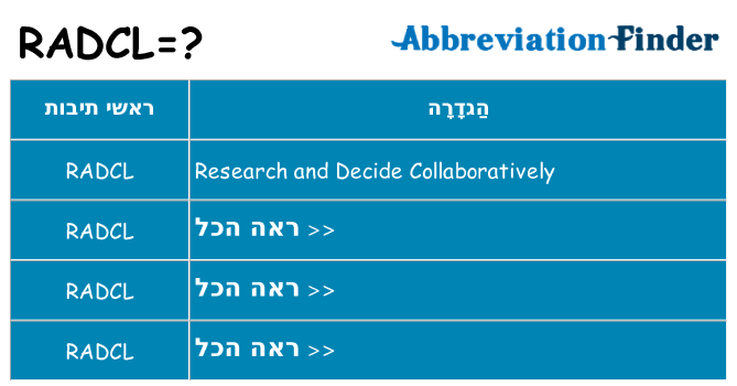 מה הפירוש radcl