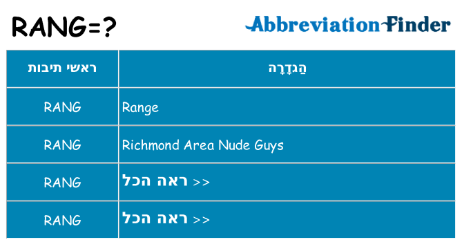 מה הפירוש rang