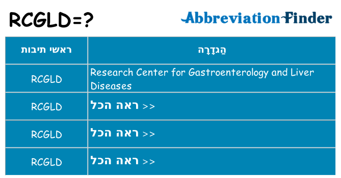 מה הפירוש rcgld