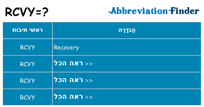 מה הפירוש rcvy