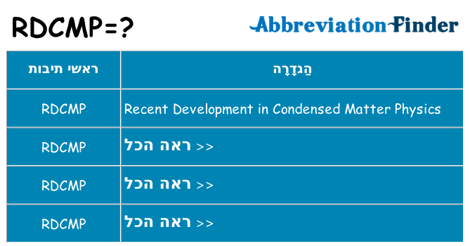 מה הפירוש rdcmp