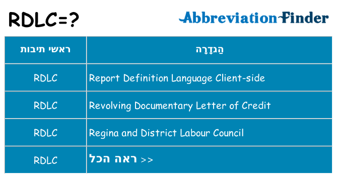מה הפירוש rdlc