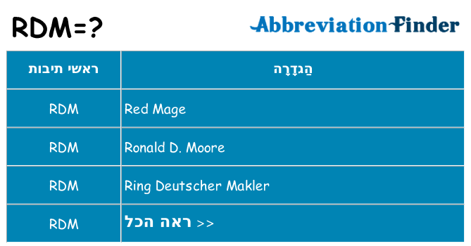 מה הפירוש rdm