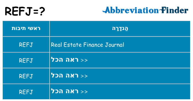 מה הפירוש refj