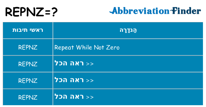 מה הפירוש repnz
