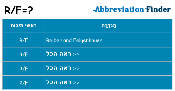 מה הפירוש rf