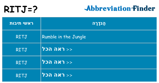 מה הפירוש ritj