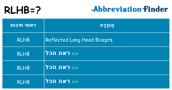 מה הפירוש rlhb