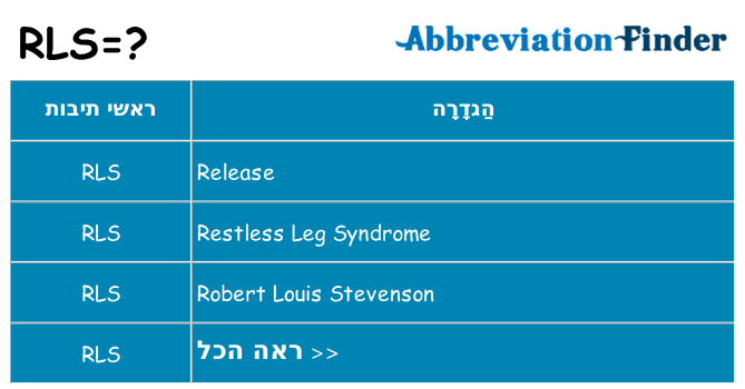 מה הפירוש rls