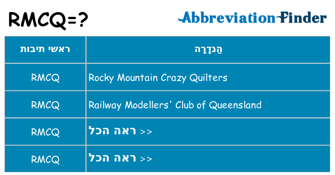 מה הפירוש rmcq