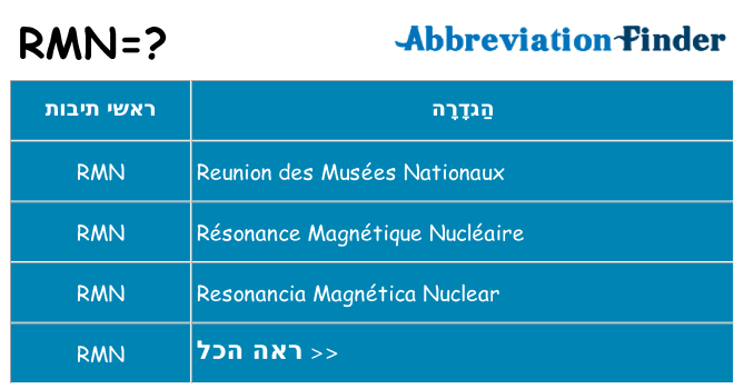 מה הפירוש rmn