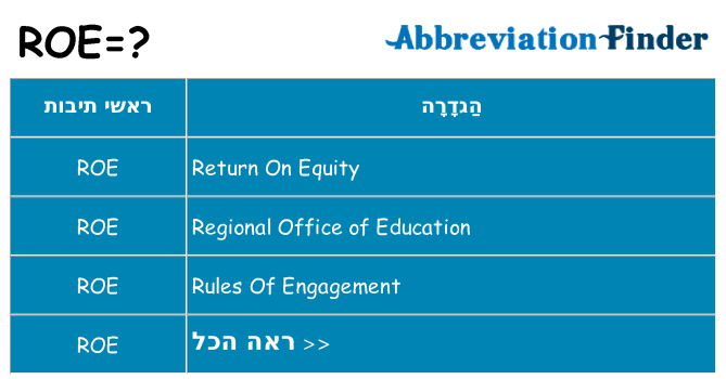 מה הפירוש roe