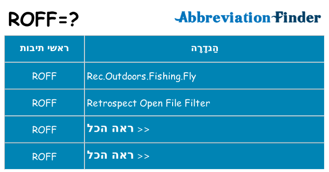 מה הפירוש roff