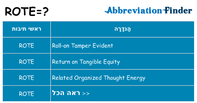 מה הפירוש rote
