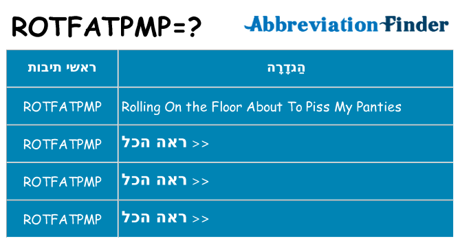 מה הפירוש rotfatpmp