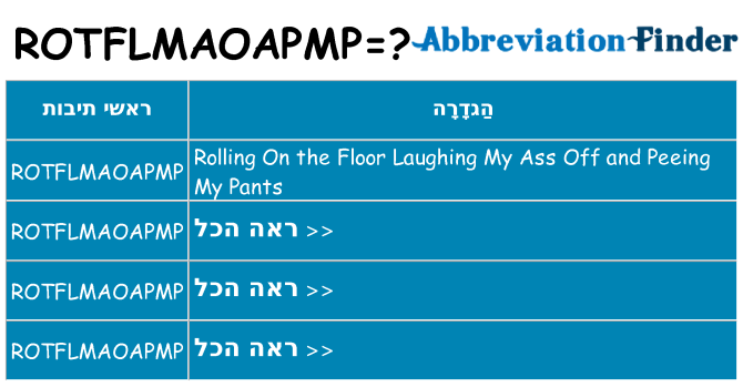 מה הפירוש rotflmaoapmp