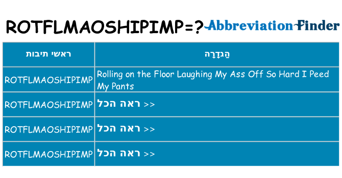 מה הפירוש rotflmaoshipimp