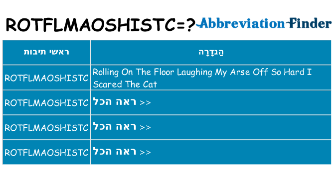מה הפירוש rotflmaoshistc