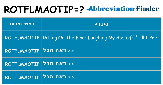 מה הפירוש rotflmaotip