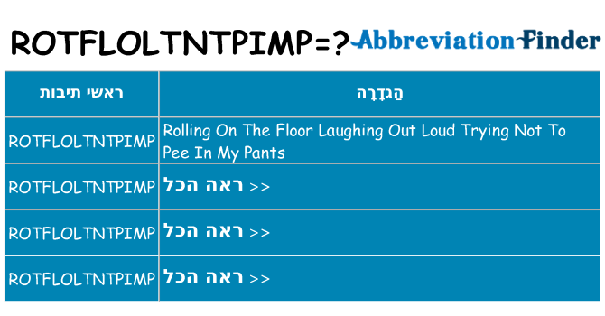 מה הפירוש rotfloltntpimp