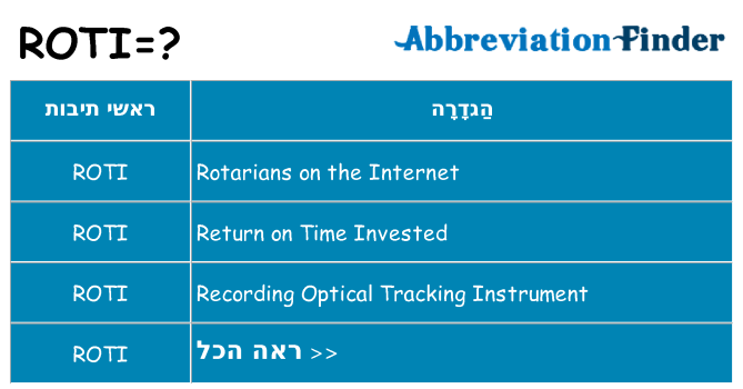 מה הפירוש roti
