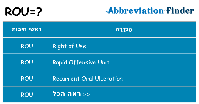 מה הפירוש rou