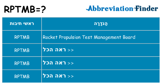 מה הפירוש rptmb