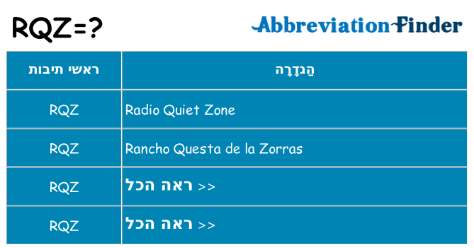 מה הפירוש rqz
