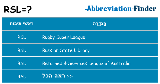 מה הפירוש rsl