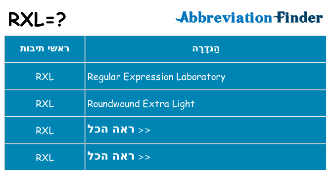 מה הפירוש rxl