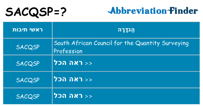 מה הפירוש sacqsp