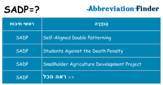 מה הפירוש sadp
