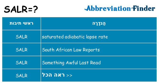 מה הפירוש salr