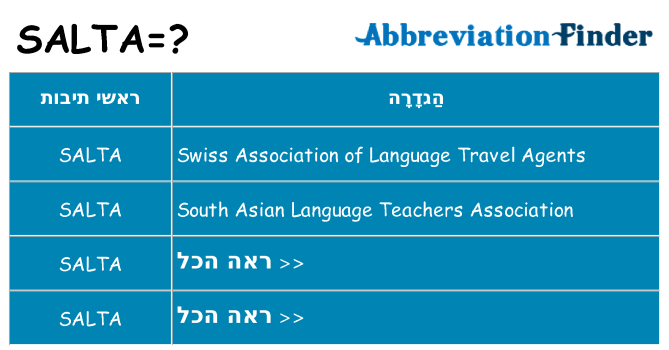 מה הפירוש salta