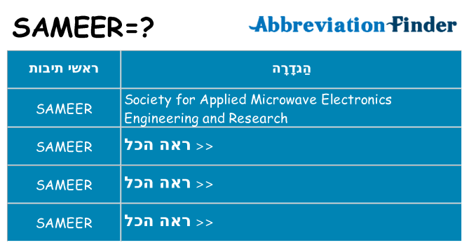 מה הפירוש sameer