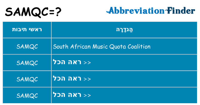 מה הפירוש samqc